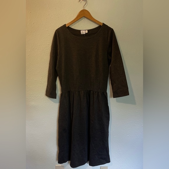 Women’s NWT dark gray long sleeve dress with pockets  size XL - Picture 1 of 6